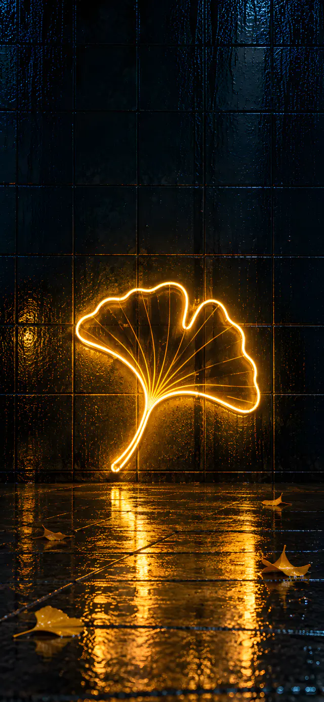 Neon Ginkgo after Rain