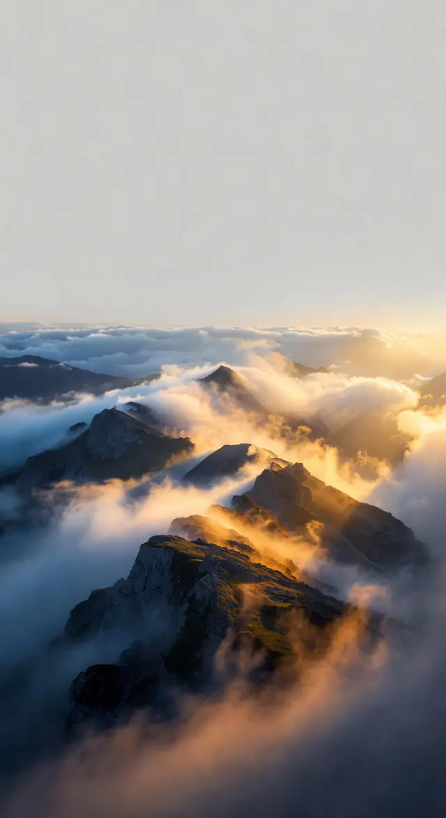 Golden Light Mountain Ridge